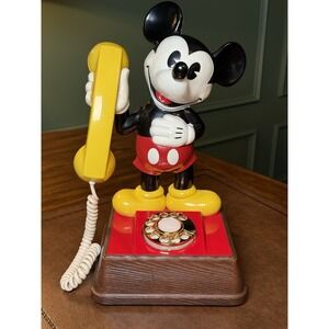 Vtg The Mickey Mouse Phone Rotary Telephone Disney 1976 15" Landline‎